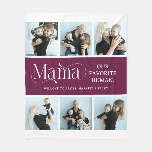 Sentimentele fotocollage Mama aandenken Fleece Deken (Voorkant)