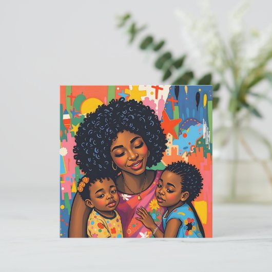 Sentimentele moeder en dochter Art Moederdag Kaart (Staand voorkant)