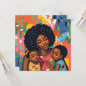 Sentimentele moeder en dochter Art Moederdag Kaart (Voorkant / Achterkant in situ)