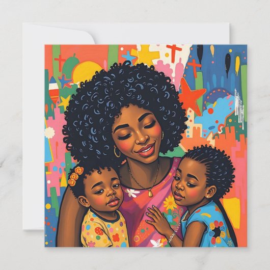 Sentimentele moeder en dochter Art Moederdag Kaart (Voorkant)