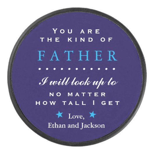 Sentimentele Vaderdag of verjaardag Hockey Puck (Voorkant)