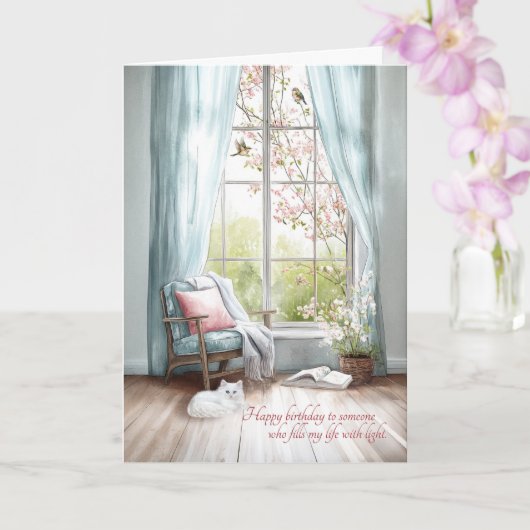 Sentimentele verjaardagsvensteruitzicht en Perzisc Kaart (Orchidee)