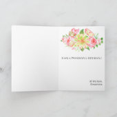 Sentimentele Vlinder Verjaardag Roze Bloemig Schat Kaart (Binnen)