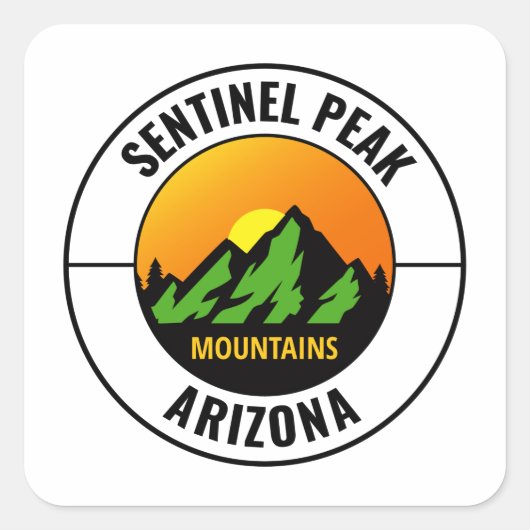 Sentinel Peak Mountain Tucson Arizona Vierkante Sticker (Voorkant)