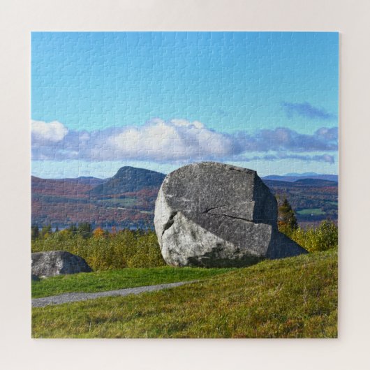 Sentinel Rock, Lake Willoughby, Vermont Jigzaag Pu Legpuzzel (Horizontaal)