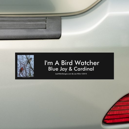 Sentinels Blue Jay en Cardinaal van Lee Hiller Bumpersticker (Op auto)