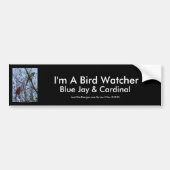 Sentinels Blue Jay en Cardinaal van Lee Hiller Bumpersticker (Voorkant)