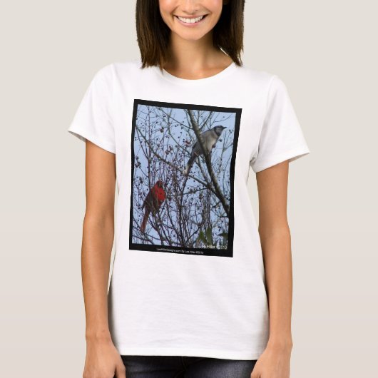 Sentinels Blue Jay en Cardinaal van Lee Hiller T-shirt (Voorkant)