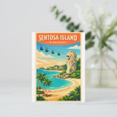 Sentosa-eiland, Singapore reis Briefkaart (Staand voorkant)