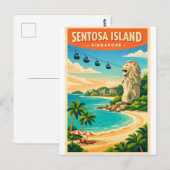 Sentosa-eiland, Singapore reis Briefkaart (Voorkant / Achterkant)