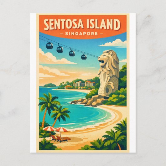 Sentosa-eiland, Singapore reis Briefkaart (Voorkant)