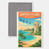 Sentosa-eiland, Singapore reis Magneet (Voorkant / Achterkant)