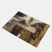 Sentry bewaakt een poort met zijn hond deurmat (Schuin)