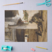 Sentry bewaakt een poort met zijn hond tissuepapier (Craft)