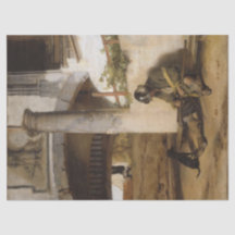 Sentry bewaakt een poort met zijn hond