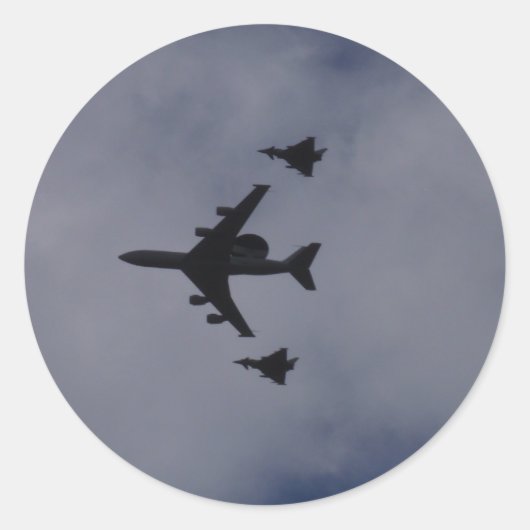 Sentry Geëscorteerd Door Typhoons Ronde Sticker (Voorkant)