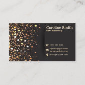 SEO Marketing Elegante Goud & Zwart Glitter QR Cod Visitekaartje (Voorkant)