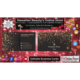 SEO Marketing Elegante Zwart & Gouden Glitter QR-c Visitekaartje