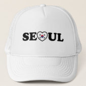 Seoel Love Heart Taegeukgi Vlag Trucker Pet (Voorkant)