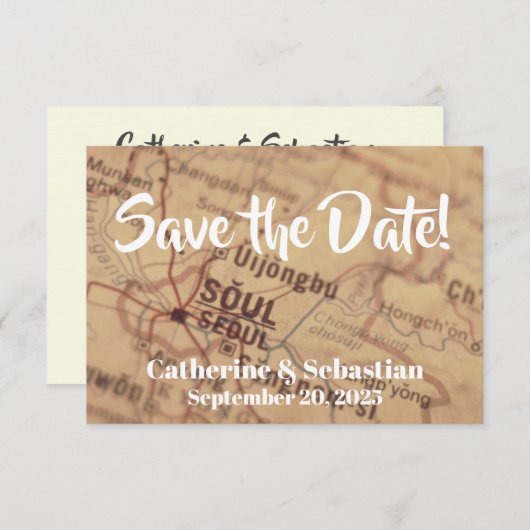 Seoel, Zuid-Korea Antieke kaart (Voorkant / Achterkant)