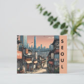Seoel Zuid-Korea City Travel Landmark Briefkaart (Staand voorkant)