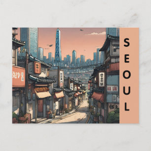 Seoel Zuid-Korea City Travel Landmark Briefkaart