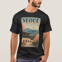 Seoel Zuid-Korea Illustratie Reis Kunst Vintage