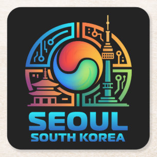 Seoel Zuid-Korea Kartonnen Onderzetters