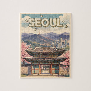 Seoel Zuid-Korea – Kersenbloesems & Silhouet Legpuzzel