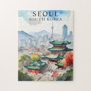 Seoel Zuid-Korea Legpuzzel Vintage Reis