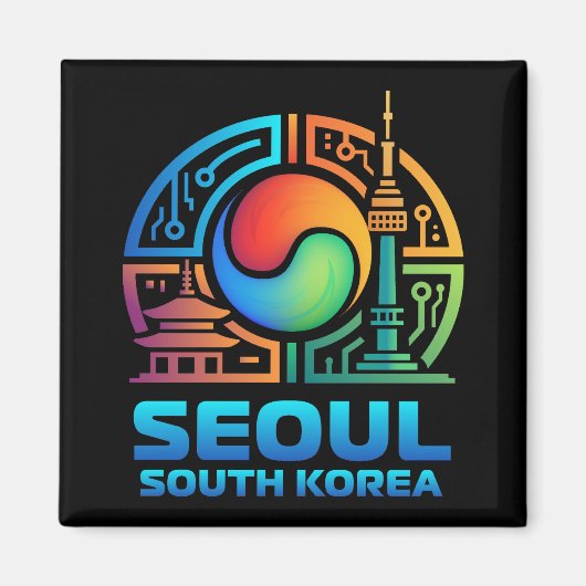 Seoel Zuid-Korea Magneet (Voorkant)