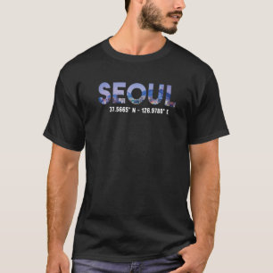 Seoel Zuid-Korea Mode inheemse Koreaanse GPS Coord T-shirt