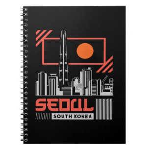 Seoel Zuid-Korea Modern Silhouet Reisontwerp Notitieboek