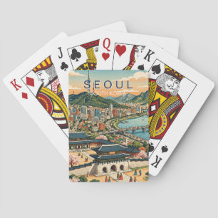Seoel Zuid-Korea Reis Kunst Vintage Pokerkaarten