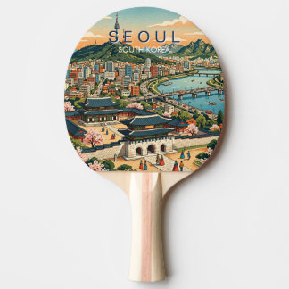 Seoel Zuid-Korea Reis Kunst Vintage Tafeltennisbatje