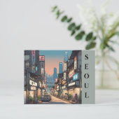 Seoel  Zuid-Korea Reizen Aziatisch Cityscape Briefkaart (Staand voorkant)