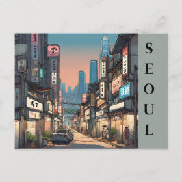 Seoel  Zuid-Korea Reizen Aziatisch Cityscape Briefkaart