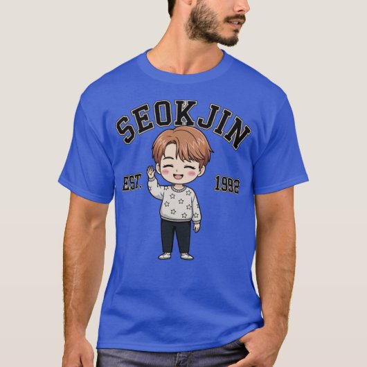SeokJin EST.1992 Schattigee Chibi Style Fans Gif T-shirt (Voorkant)