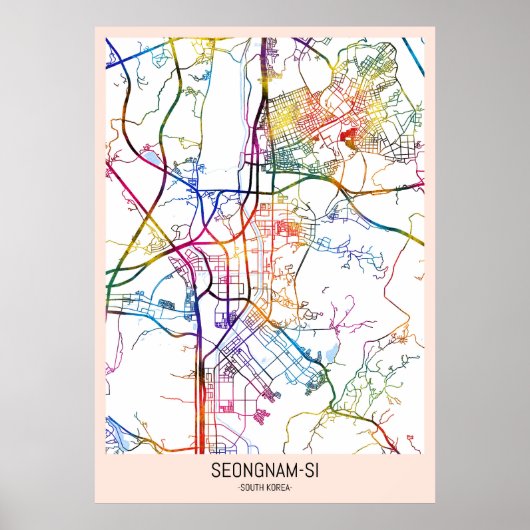  Seongnam-si South Korea City Map Poster (Voorkant)