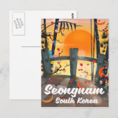 Seongnam Zuid-Korea reisposter Briefkaart (Voorkant / Achterkant)