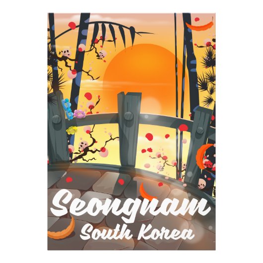 Seongnam Zuid-Korea reisposter Foto Afdruk (Voorkant)