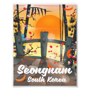 Seongnam Zuid-Korea reisposter Foto Afdruk