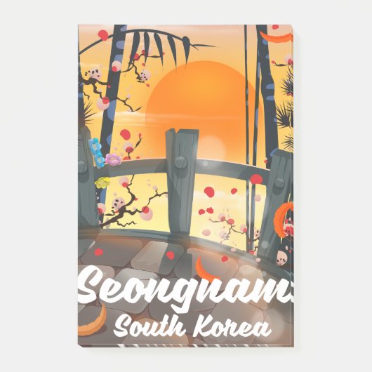 Seongnam Zuid-Korea reisposter Post-it® Notes (Voorkant)