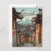 Seoul Bukchon South Korea Sunset Briefkaart (Voorkant / Achterkant)