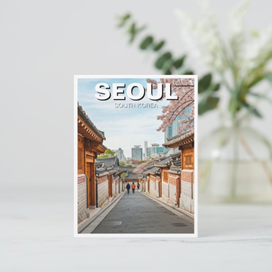 Seoul Bukchon Zuid-Korea Reizen Briefkaart (Staand voorkant)