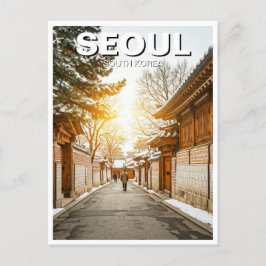 Seoul Bukchon Zuid-Korea Winter Briefkaart