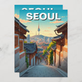 Seoul Bukchon Zuid-Korea Zonsondergang Feestdagenkaart (Voorkant / Achterkant)