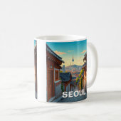 Seoul Bukchon Zuid-Korea Zonsondergang Koffiemok (Voorkant rechts)