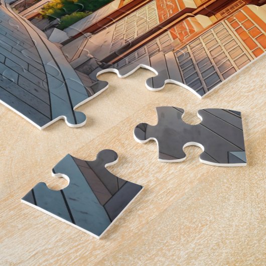 Seoul Bukchon Zuid-Korea Zonsondergang Legpuzzel (Zijkant)