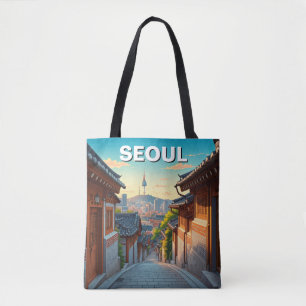Seoul Bukchon Zuid-Korea Zonsondergang Tote Bag